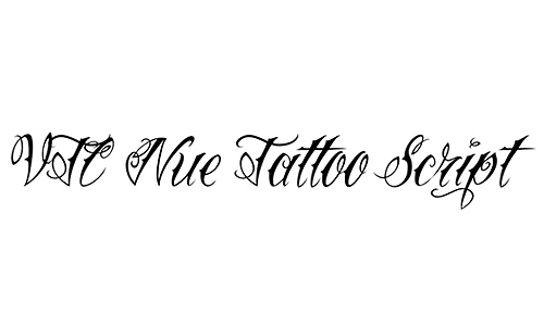 VTC Nue Tattoo Script font Designed by Vigilante Typeface Corporation