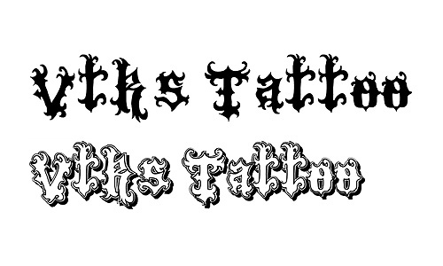 Vtks Tattoo font Designed by Douglas Vitkauskas
