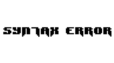 syntax error pixel font