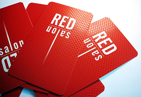 red salon business card