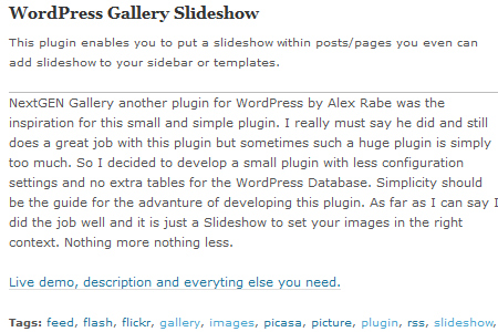 WordPress Gallery Slideshow