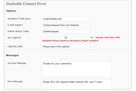 Scaleable Contact Form