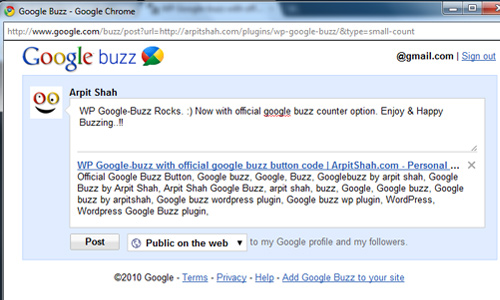 wp google buzz