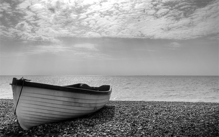 Black and White Boat