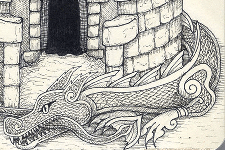 Dragon Detail from Moleskine Sketchbook