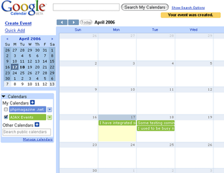 How to integrate Google Calendar in your website using AJAX