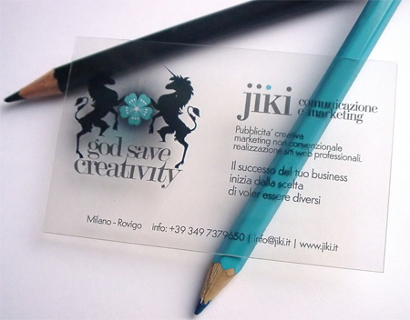 Clear plastic Business Cards