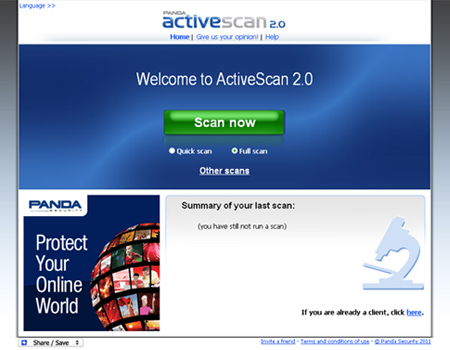panda antivirus online scan