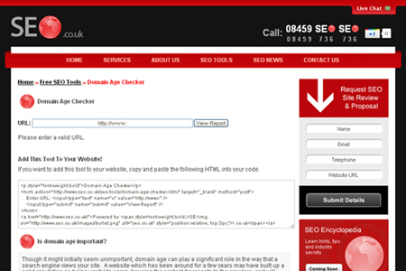 SEO.co.uk - Domain Age Checker