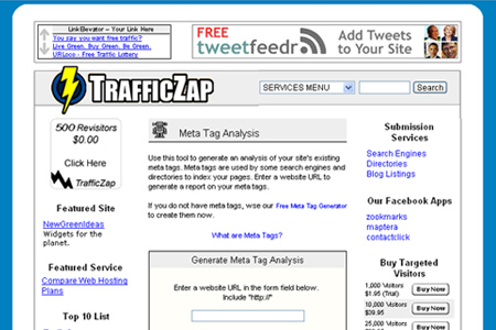 TrafficZap - Meta Tag Analysis