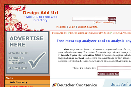 Design Add Url - Meta Tag Analyzer Tool