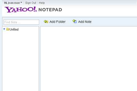 yahoo notepad