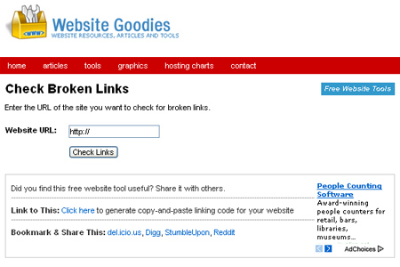 Website Goodies - Check Broken Links