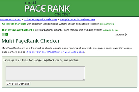 Multi Page Rank Checker