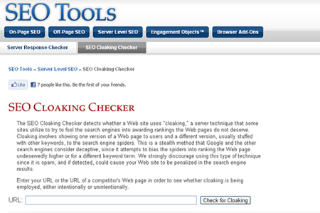 SEO Tools - Cloaking Checker