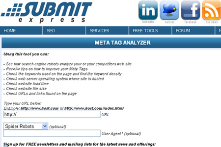 Submit Express - Keyword Density Analyzer