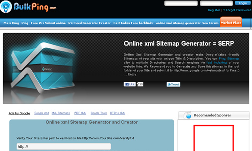 bulkping.com - Online xml Sitemap Generator and Creator