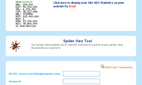 Search Engine Genie - Spider View Tool