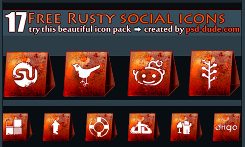 Rusty Banner Social Icons