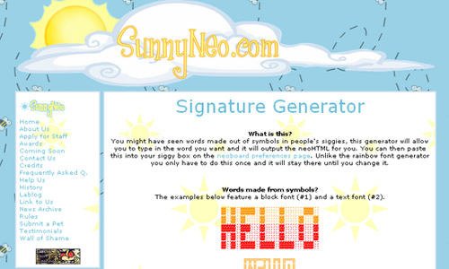sunnyneo - signature generator