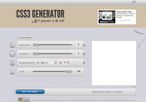 css3 Generator - By Eric Hoffman and Peter Funk