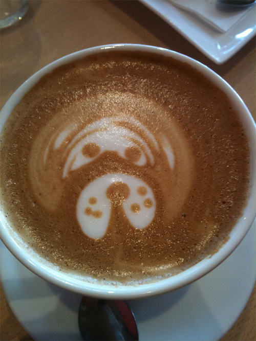 Latte art: dog