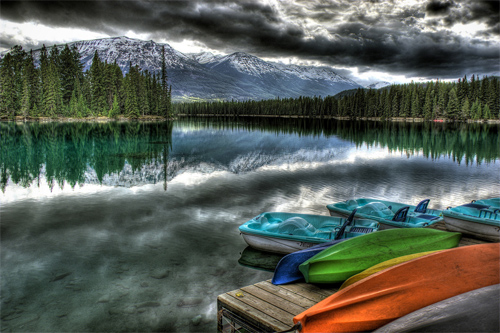 Boats at Lake Beauvert