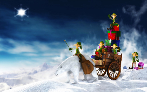 2011 Christmas Elfs Gifts wallpapers