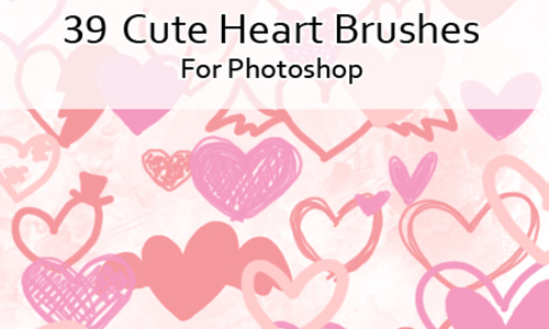 Cute Heart Brushes for PS