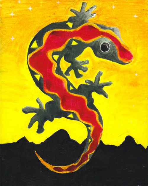 Oil Pastel Gecko