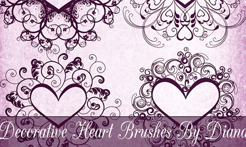 Decorative Heart Frame Brushes
