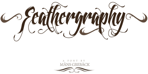 Feathergraphy decoration font